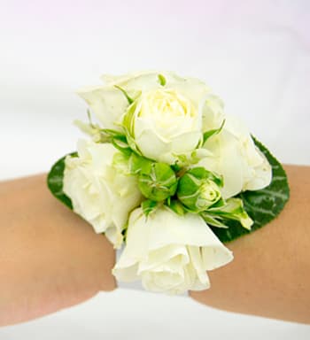 White rose Wrist corsage