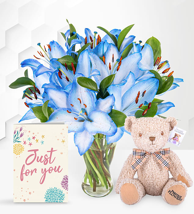 Ocean Lilies with Teddy & Card