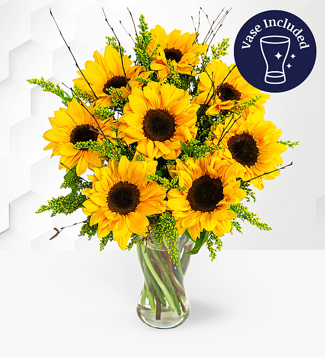 Sensational Sunflowers with Vase