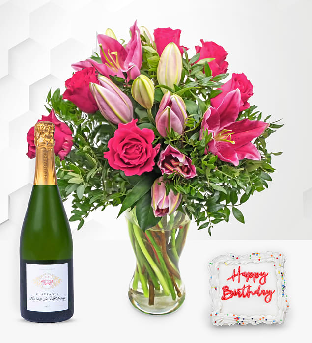 Rose and Lily Luxury Birthday Gift Prestige Flowers
