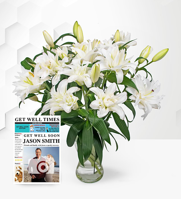 Double Lilies with Get Well Card