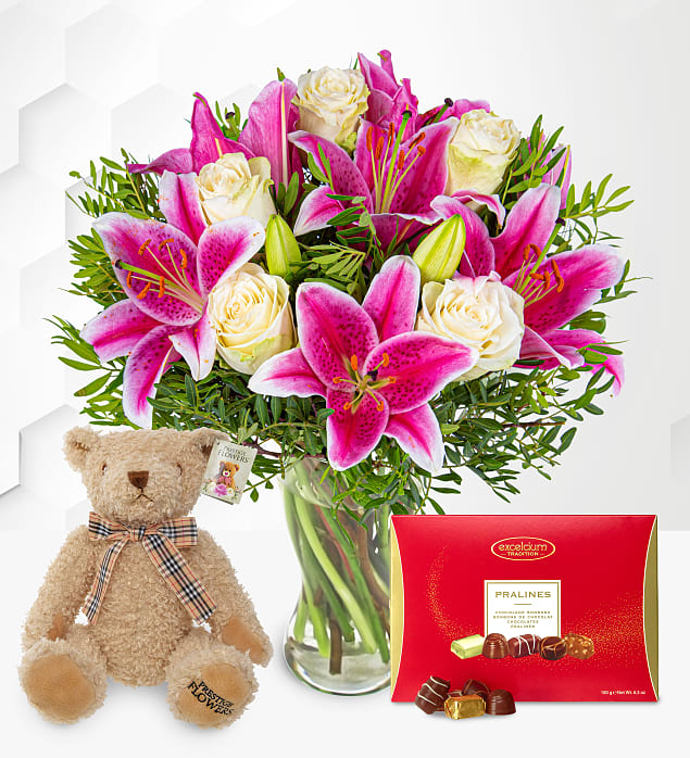 Pink Lilies & Roses Gift