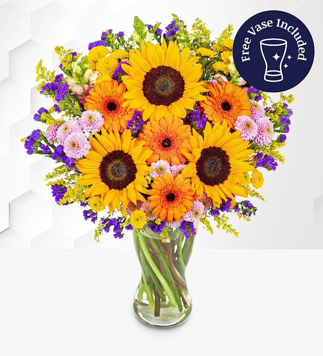 Brilliant Sunshine Bouquet with FREE Vase