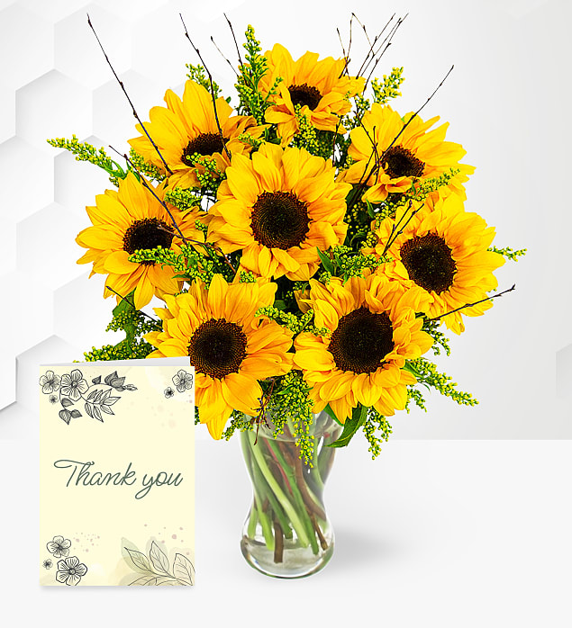 Sunflowers & Thank You Card