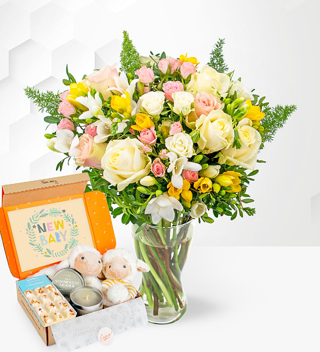 Rose and Freesia & New Baby Gift