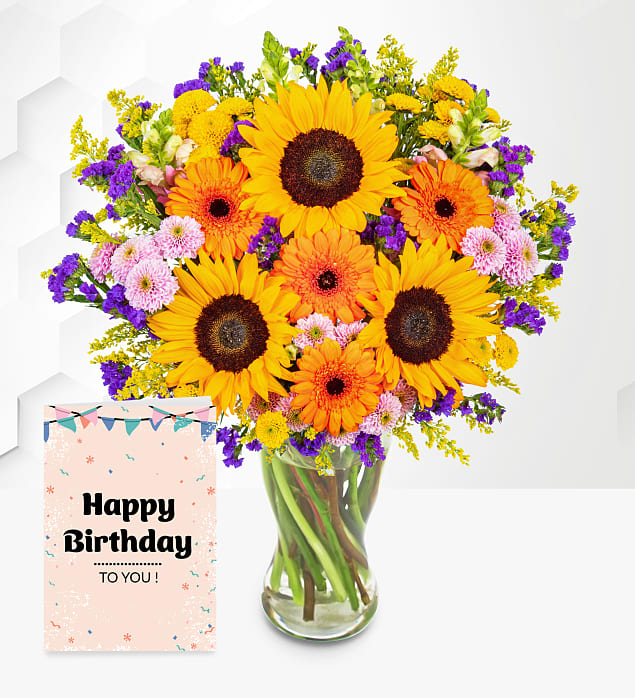 Brilliant Sunshine Bouquet with Card