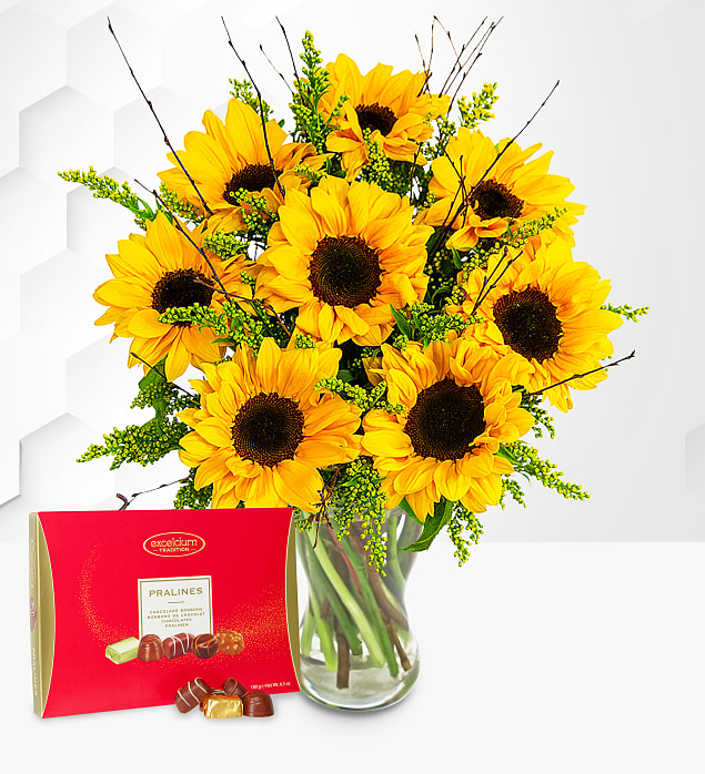 Sensational Sunflowers with Chocolates