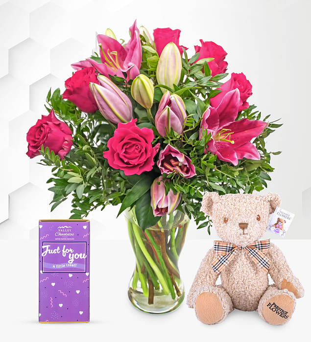 Rose and Lily Birthday Delight Gift Prestige Flowers