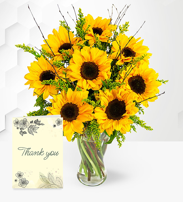 Sensational Sunflowers with Thank You Card