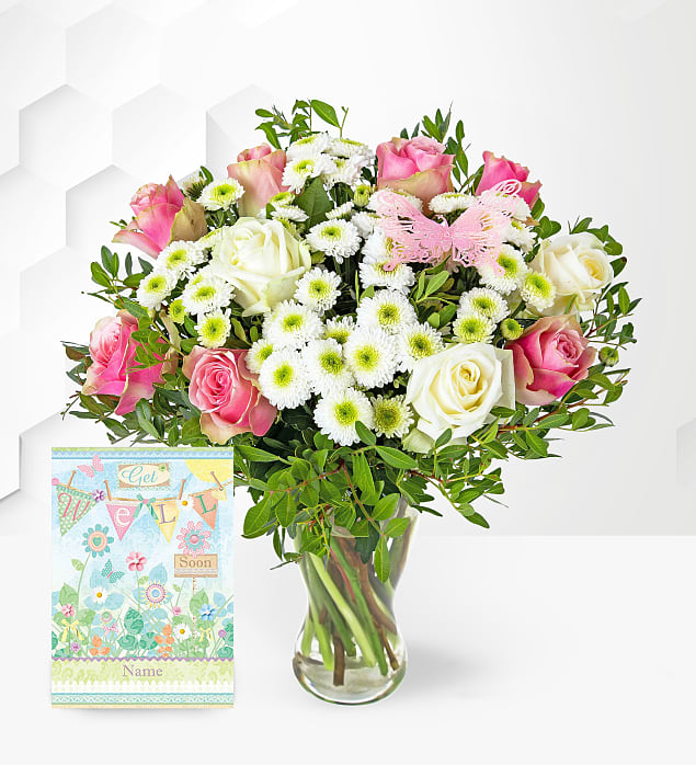 Rose Medley with Get Well Card