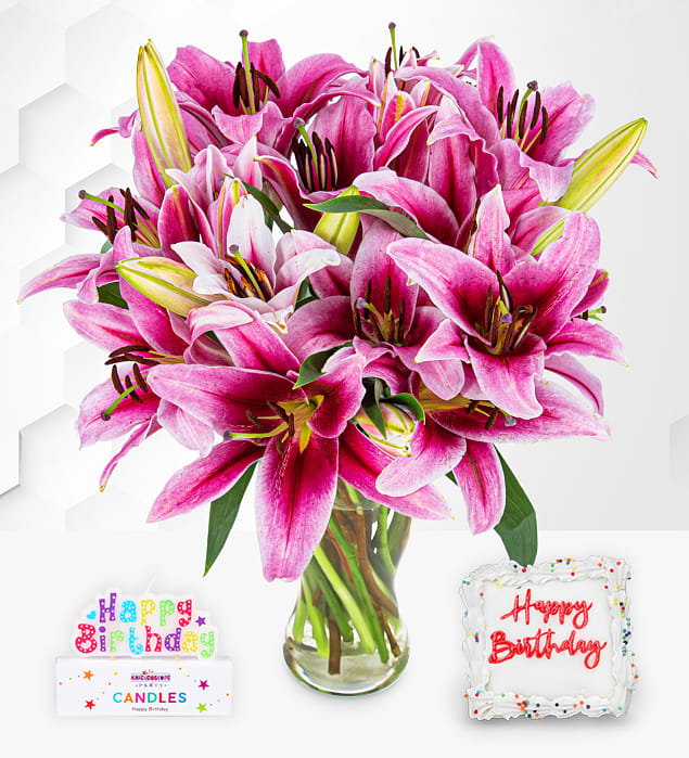 Stargazer Lilies Birthday Surprise Gift Prestige Flowers